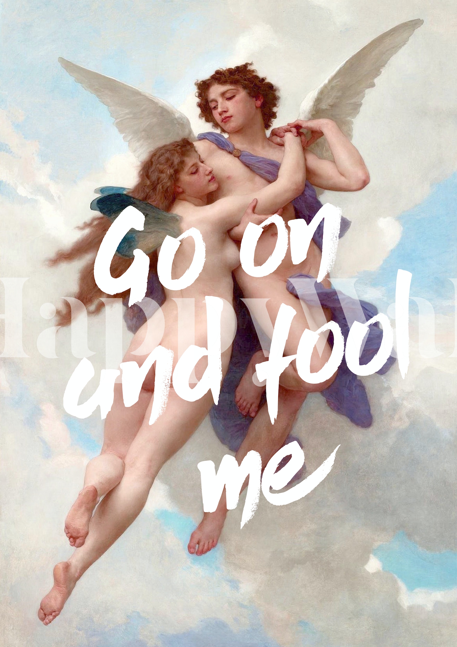 These Fools Angel Angelic Cherubs Wallpaper with Blue Background