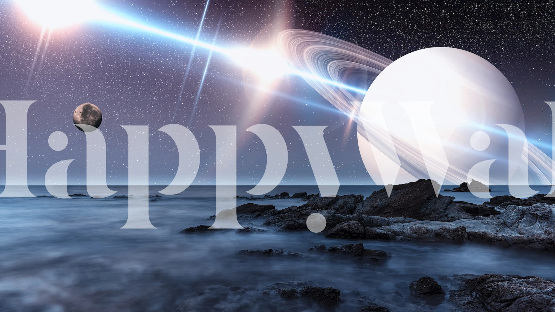 Fondo de pantalla Extraterrestrial Landscape en una habitación elegante.