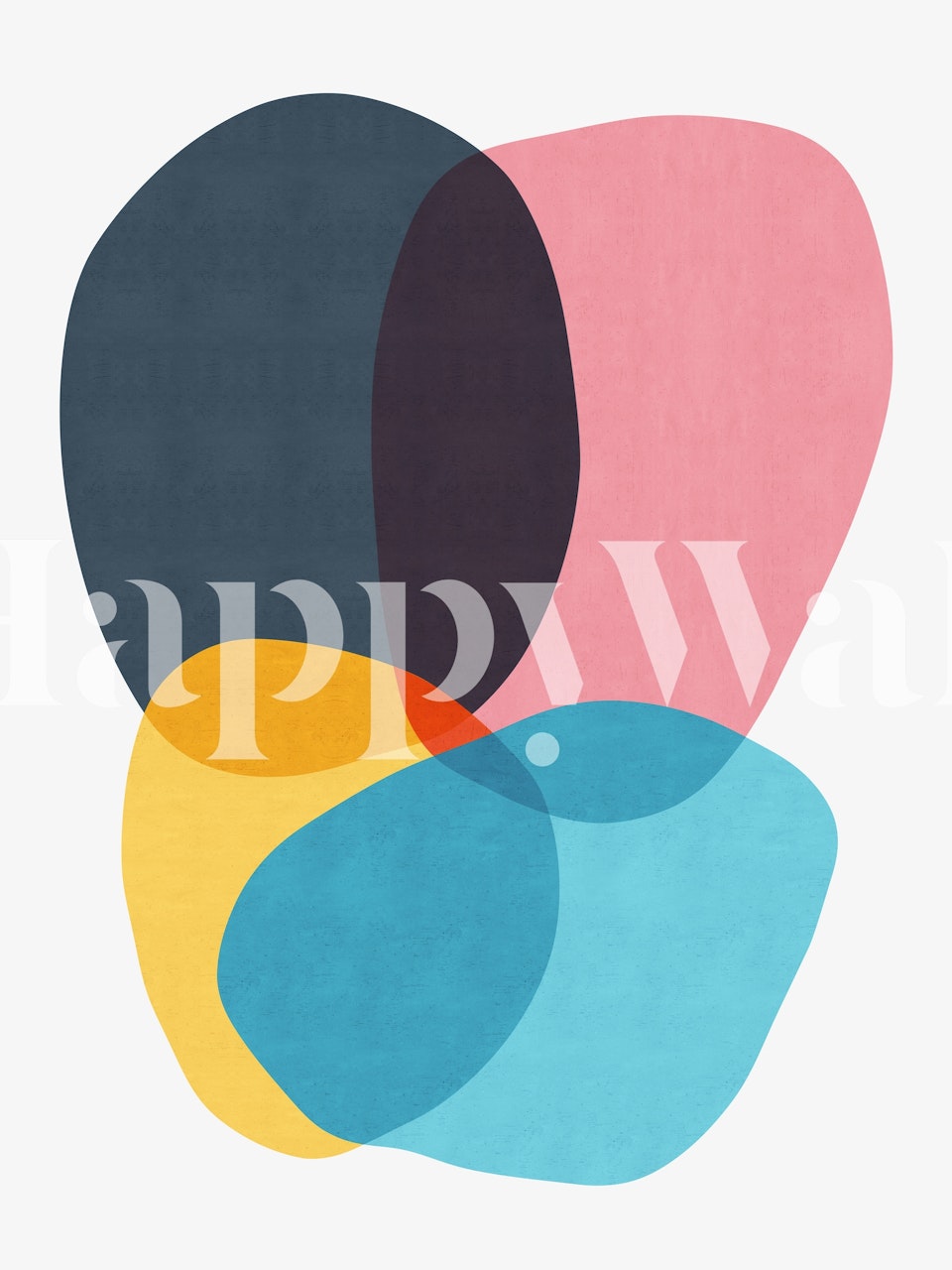Abstract shapes wallpaper in a room