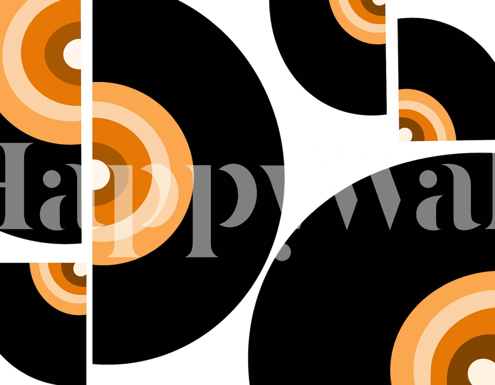 Retro Rainbow Vinyl 2 Tapete in einem Raum