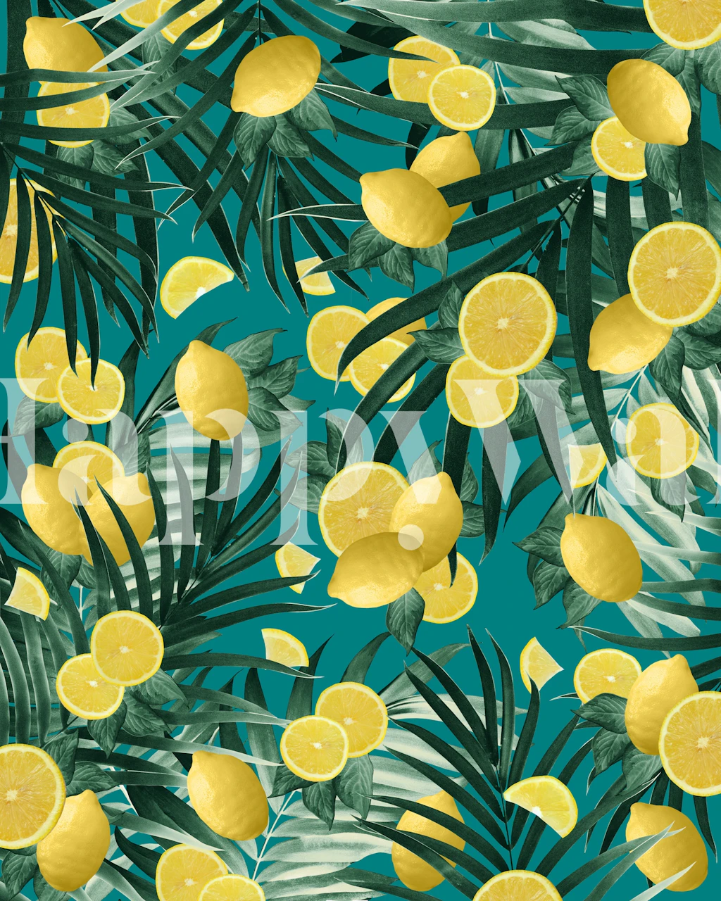 Summer Lemon Twist Jungle tapet i et rum