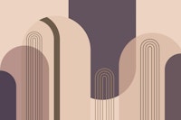 Mid Century Arches Aubergine tapete