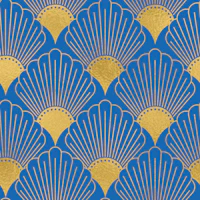 Art Deco Fans Royal Blue tapet