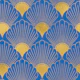 Art Deco Fans Royal Blue