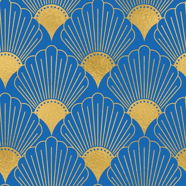 Art Deco Fans Royal Blue