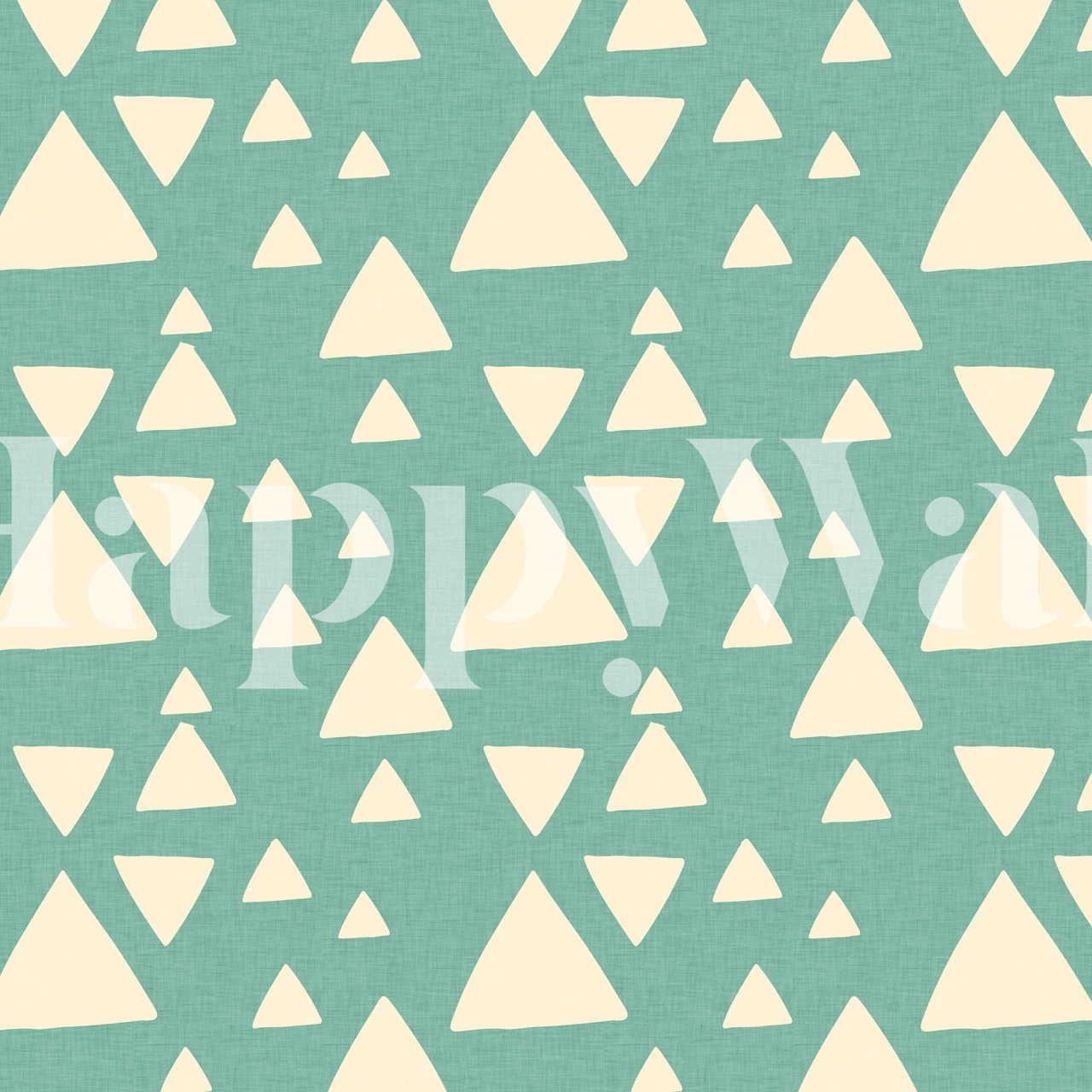 Mosses Triangle Blue wall mural featuring white triangles on a blue background
