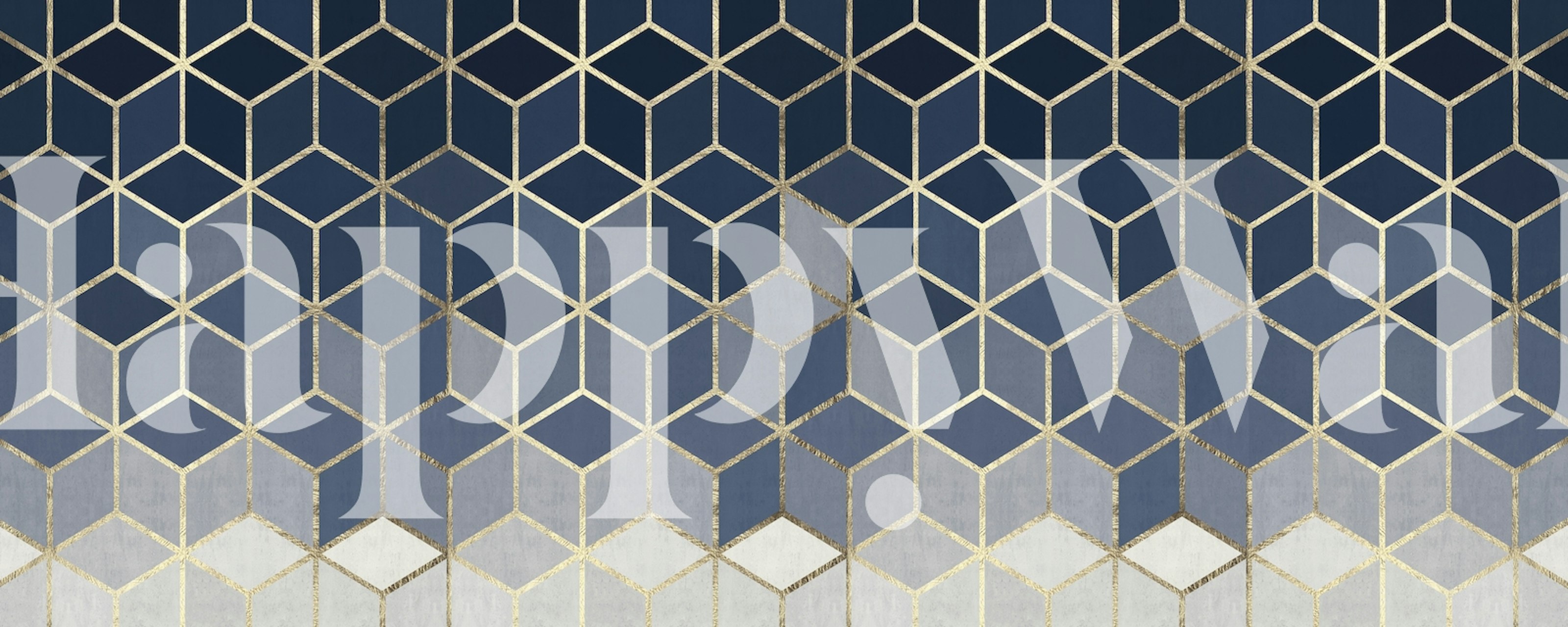 Carta da parati con motivo geometrico a quadrati dorati