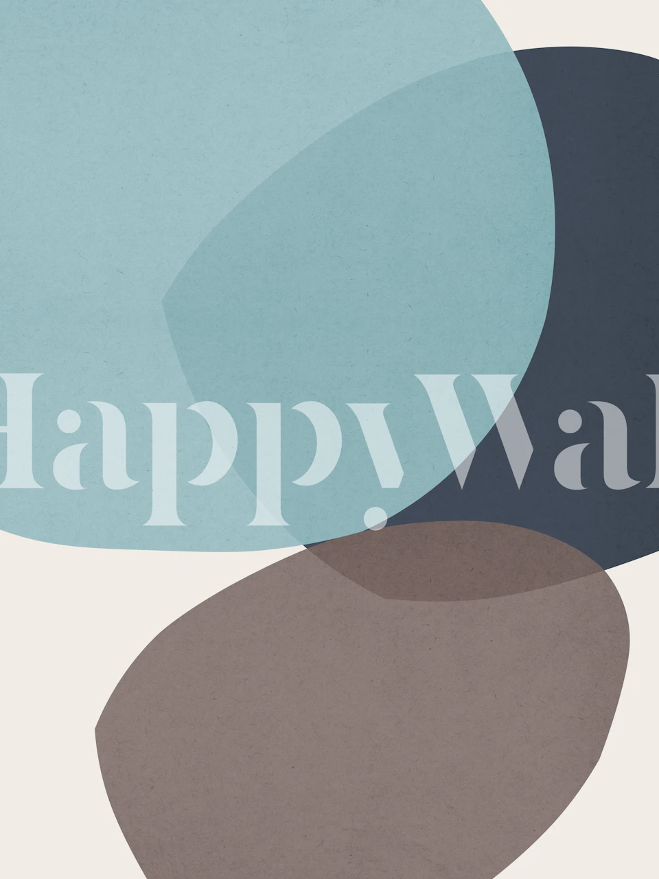 Abstract shapes in blue, brown and beige colors wallpaper