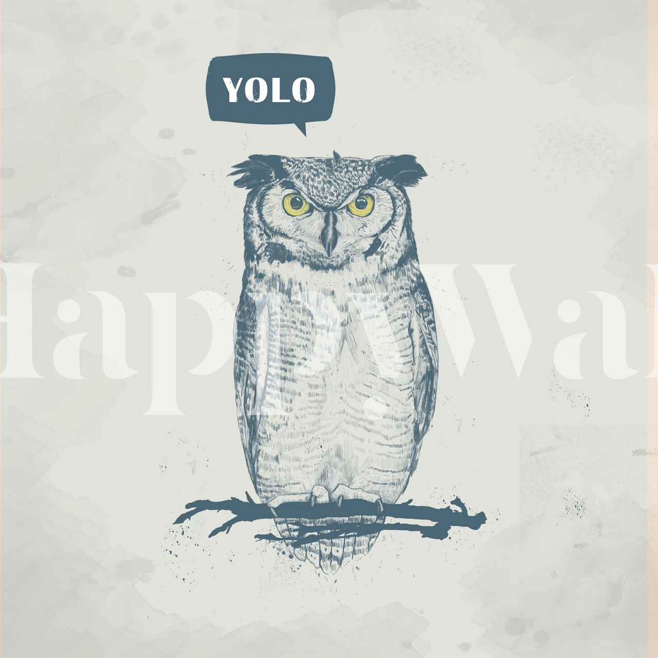 Yolo Eulen Wallpaper-Design in einem Raum