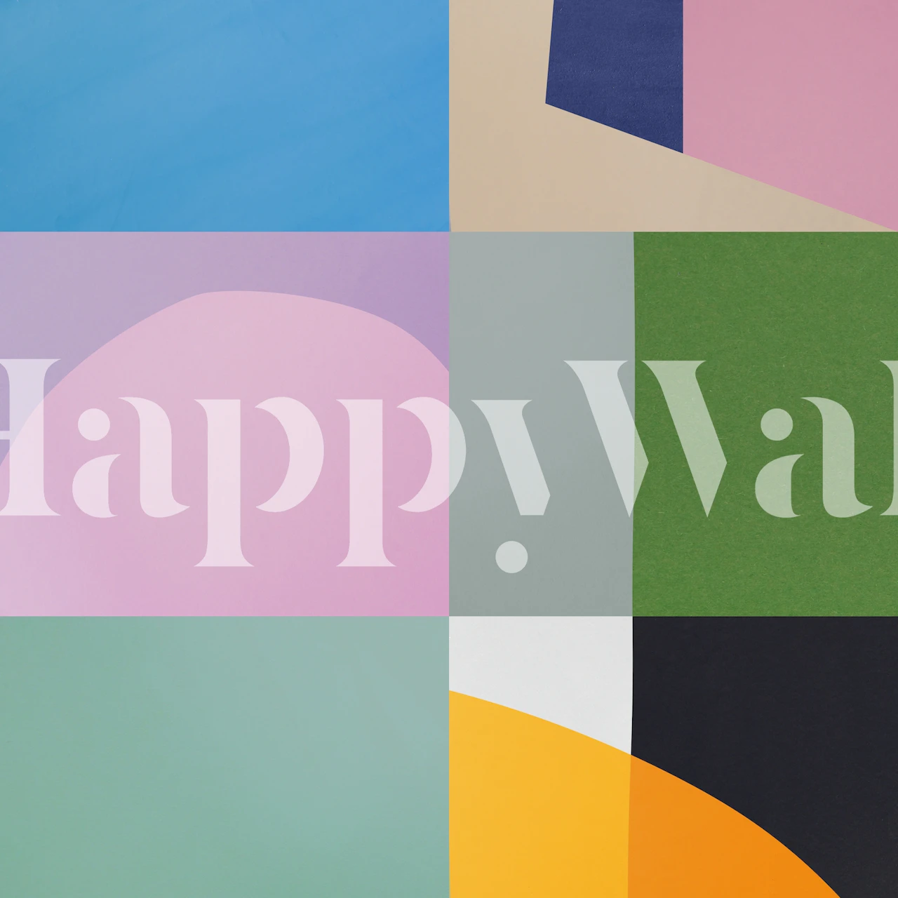 Papier peint coloré conceptual collage dans une pièce