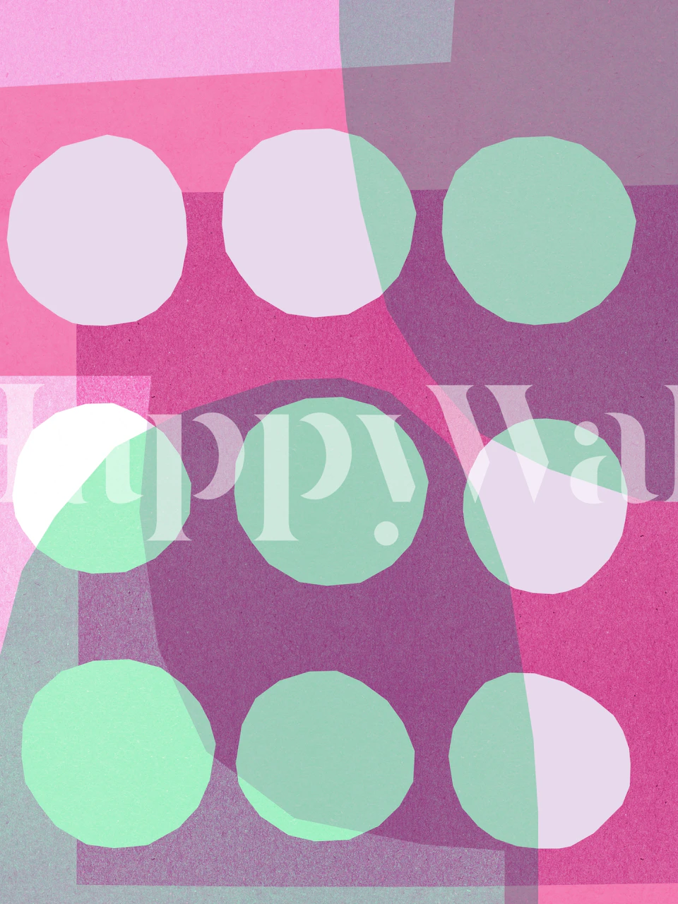 Conceptual collage wallpaper in a room