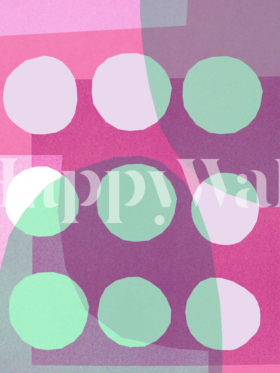 Conceptual collage wallpaper in a room