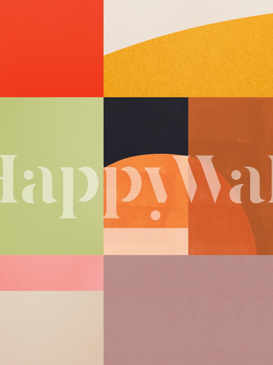 Collage concettuale con murale con forme geometriche