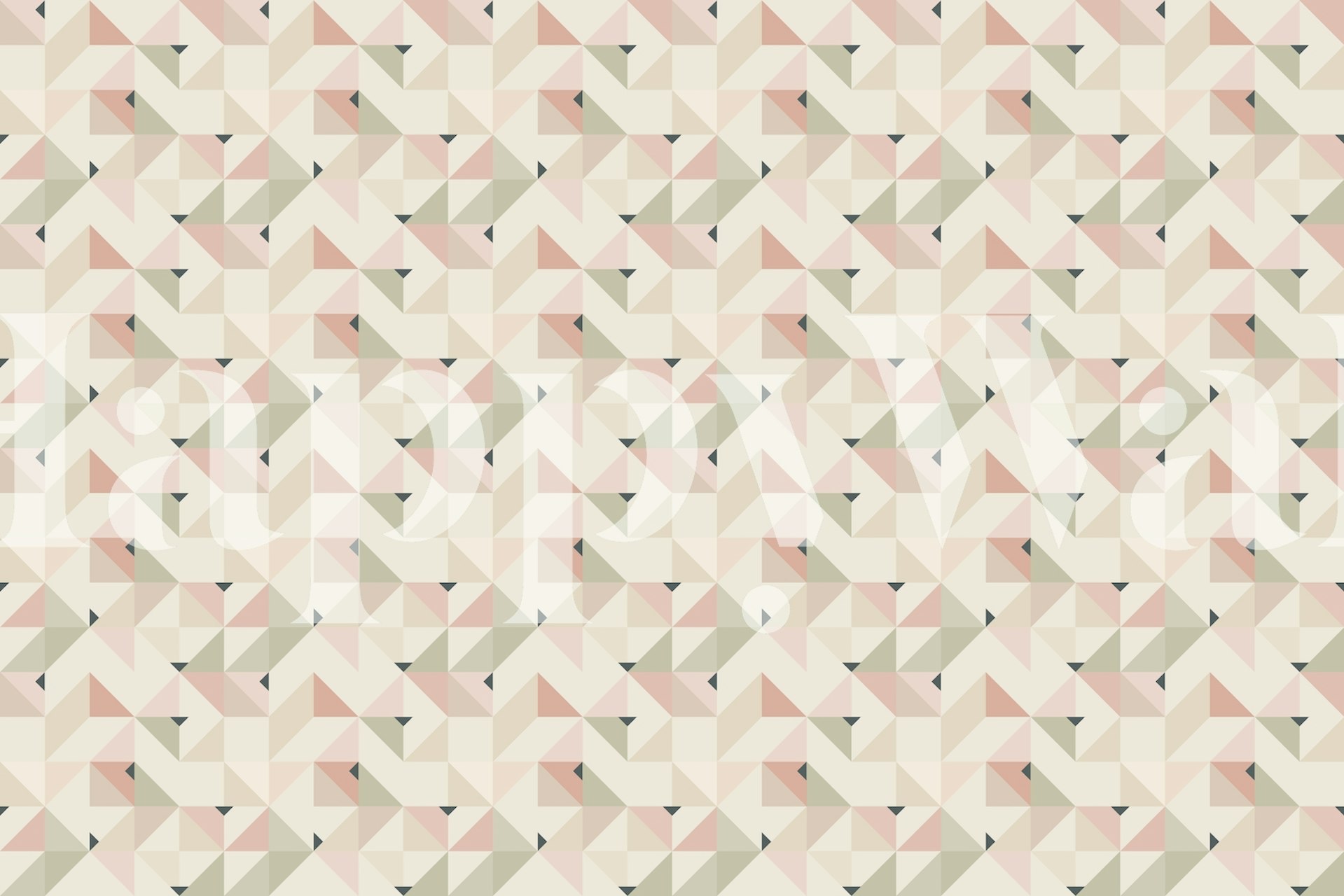 Geometric pattern in pink, green, and cream wallpaper