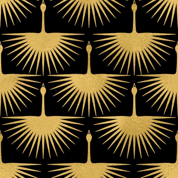 Art Deco Glam Swans