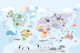 Nursery World Map with Animals