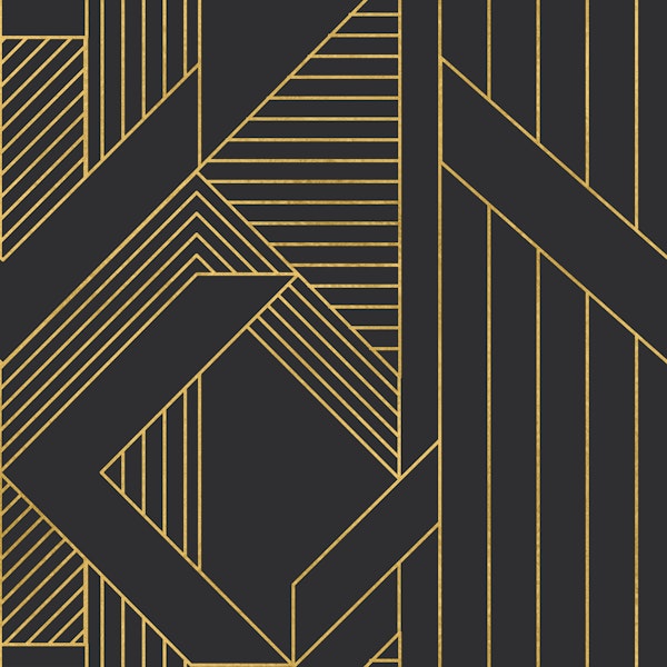 Black and Gold Art Deco Lines