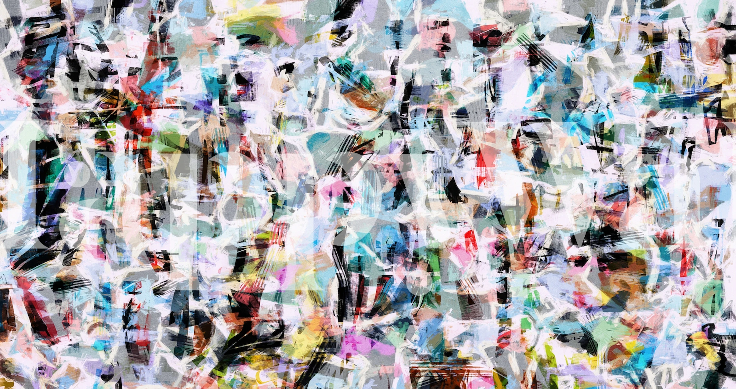 Colorful brush strokes in various hues, abstract wallpaper