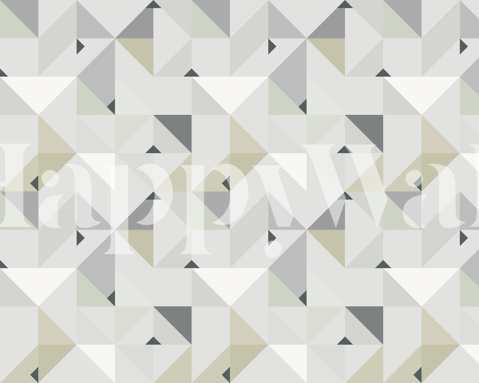 Geometric triangles in gray, beige, and white wallpaper