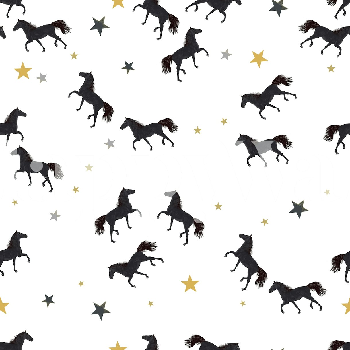 Black Horses Wallpaper Buy online from Happywall