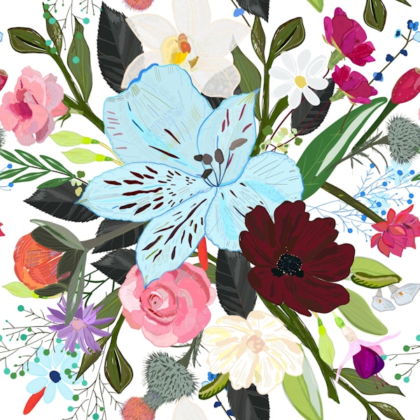 Alstroemerias fuchsia roses