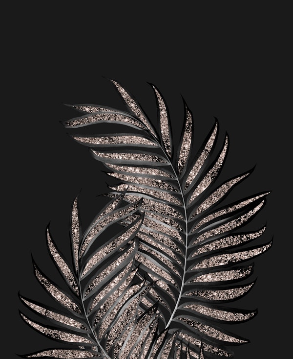 Black Palm Leaves Glitter 4