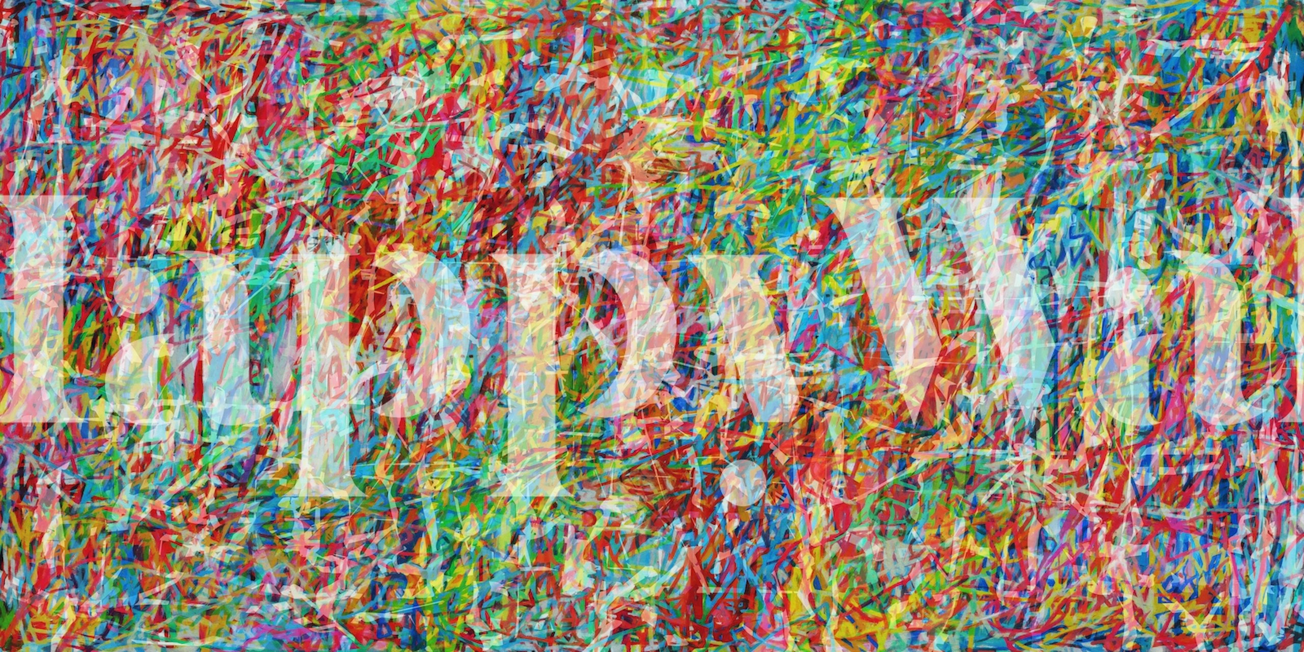 Colorful doodles in red, blue, yellow, green abstract wallpaper