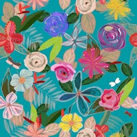 Vivid colorful botanical wallpaper