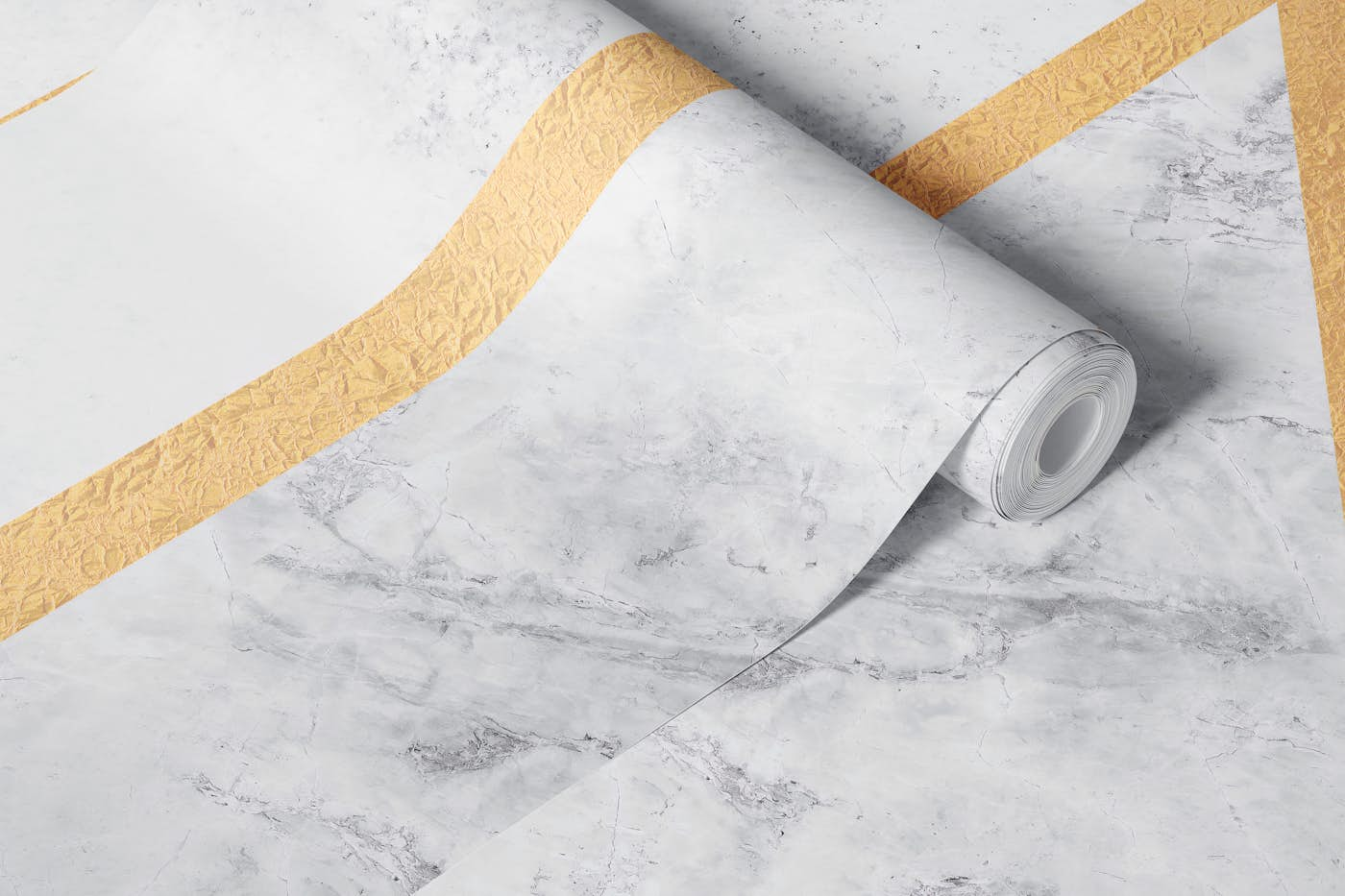 White Marble Art Deco Luxe wallpaper roll