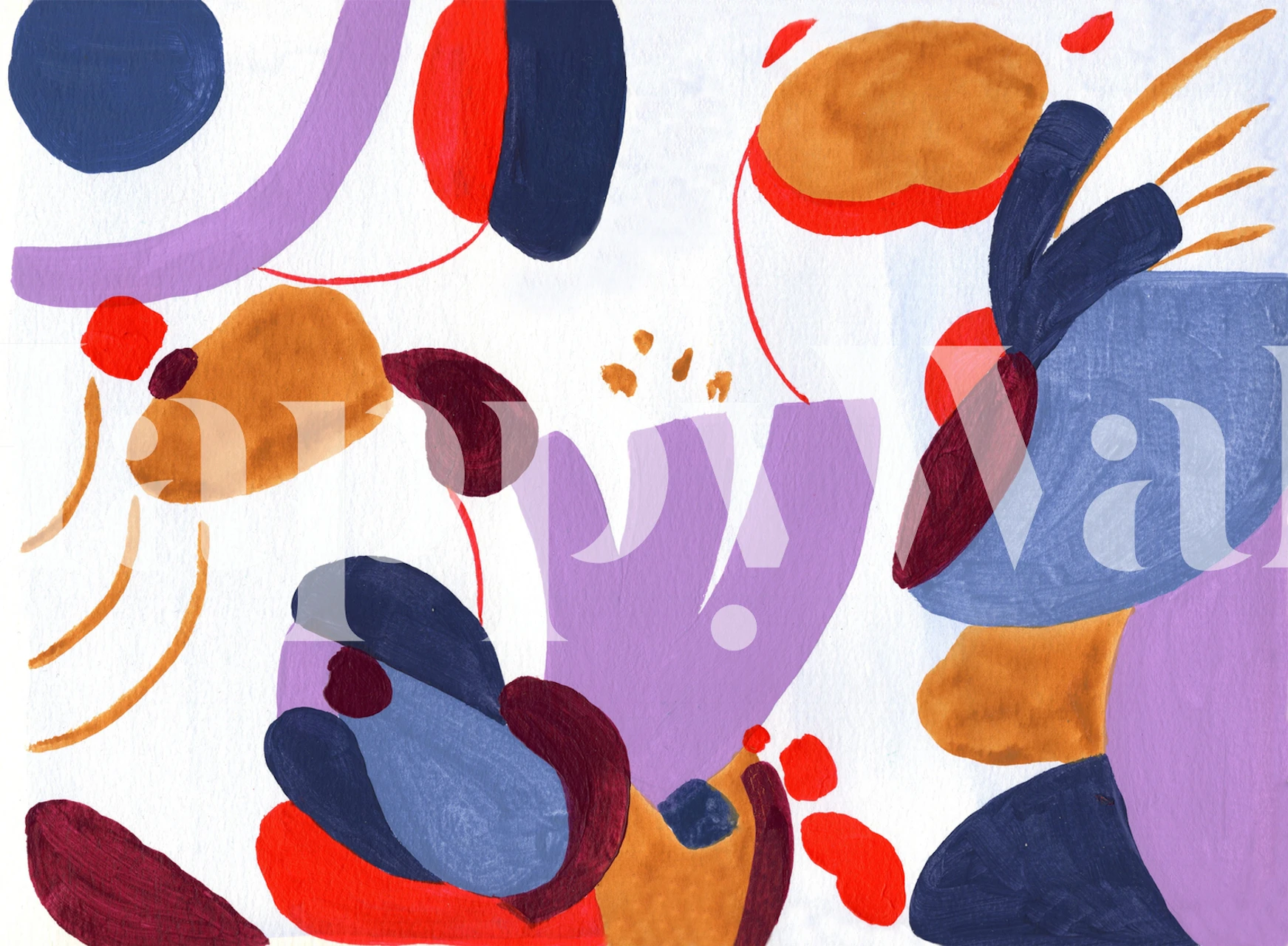 Vibrant wallpaper design in a stylish room