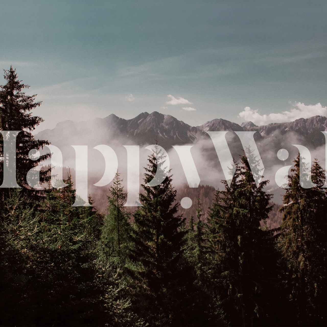 Mountain Morning View tapet i ett rum