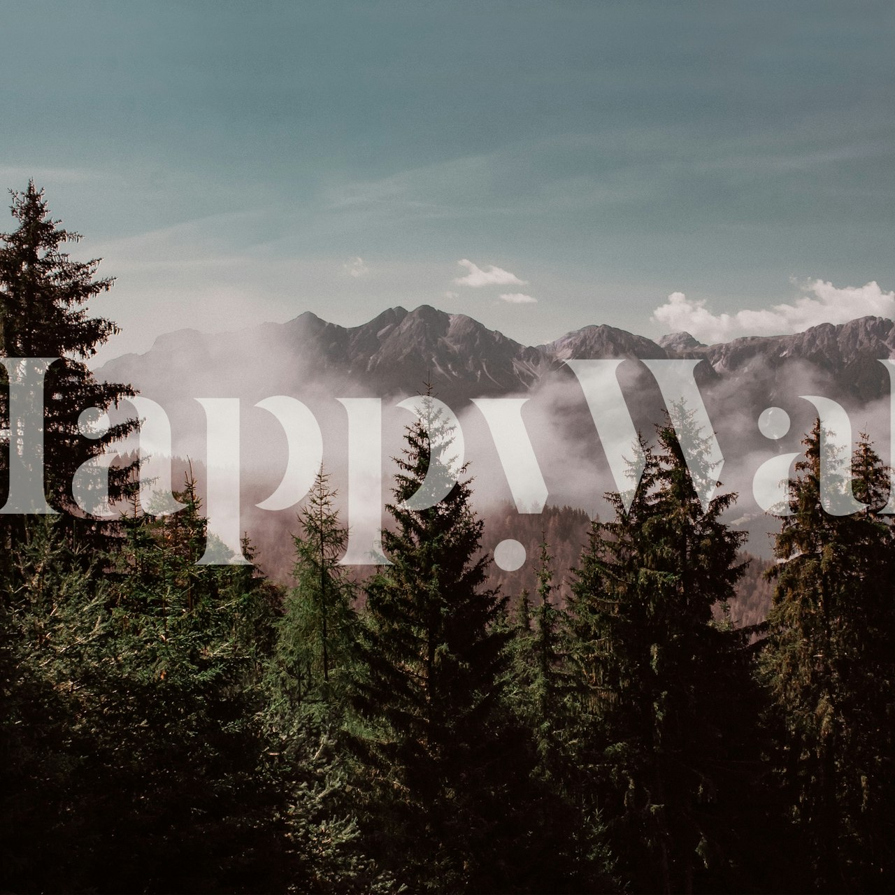 Carta da parati Mountain Morning View in una stanza