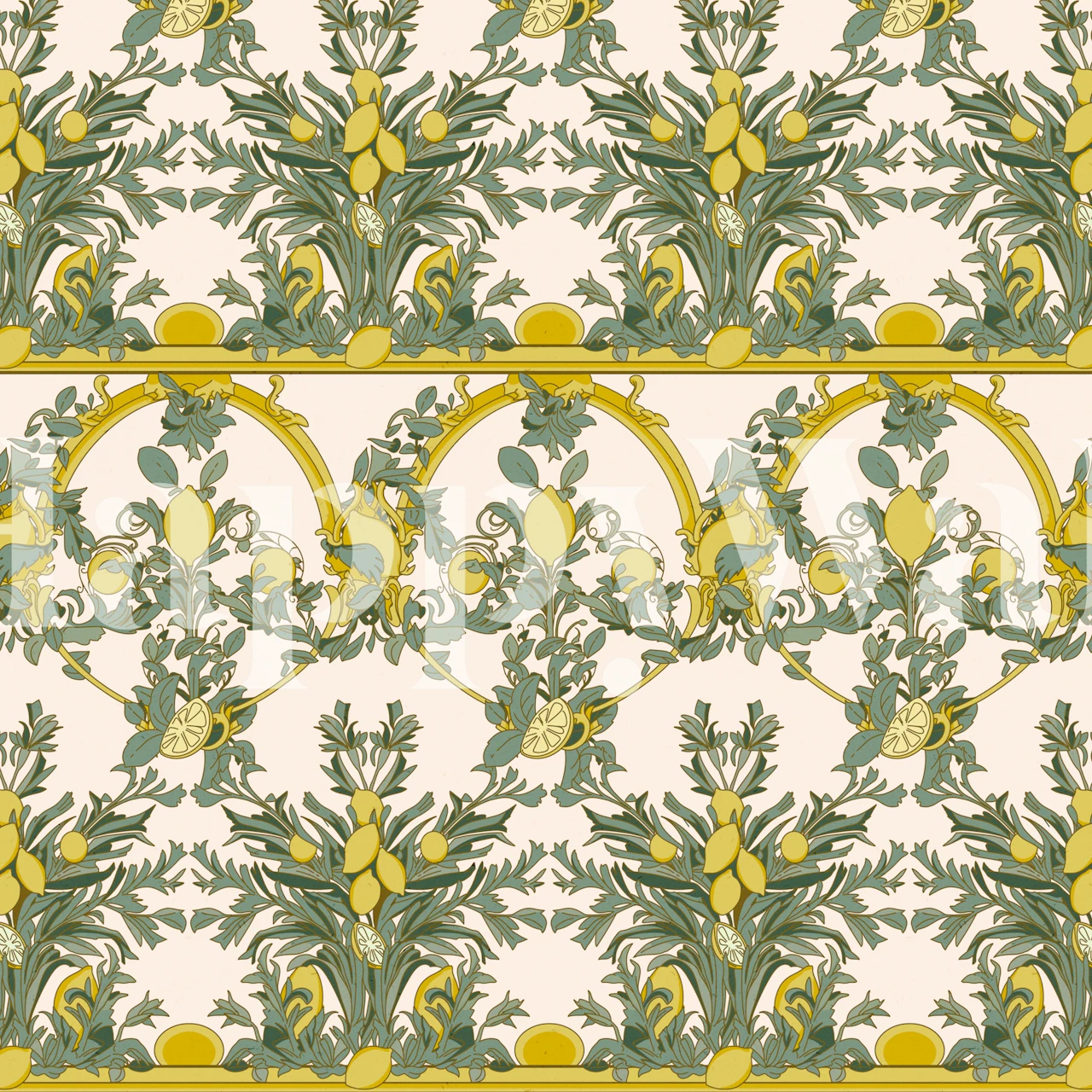 tapet med Italian Grotesque med Lemons design