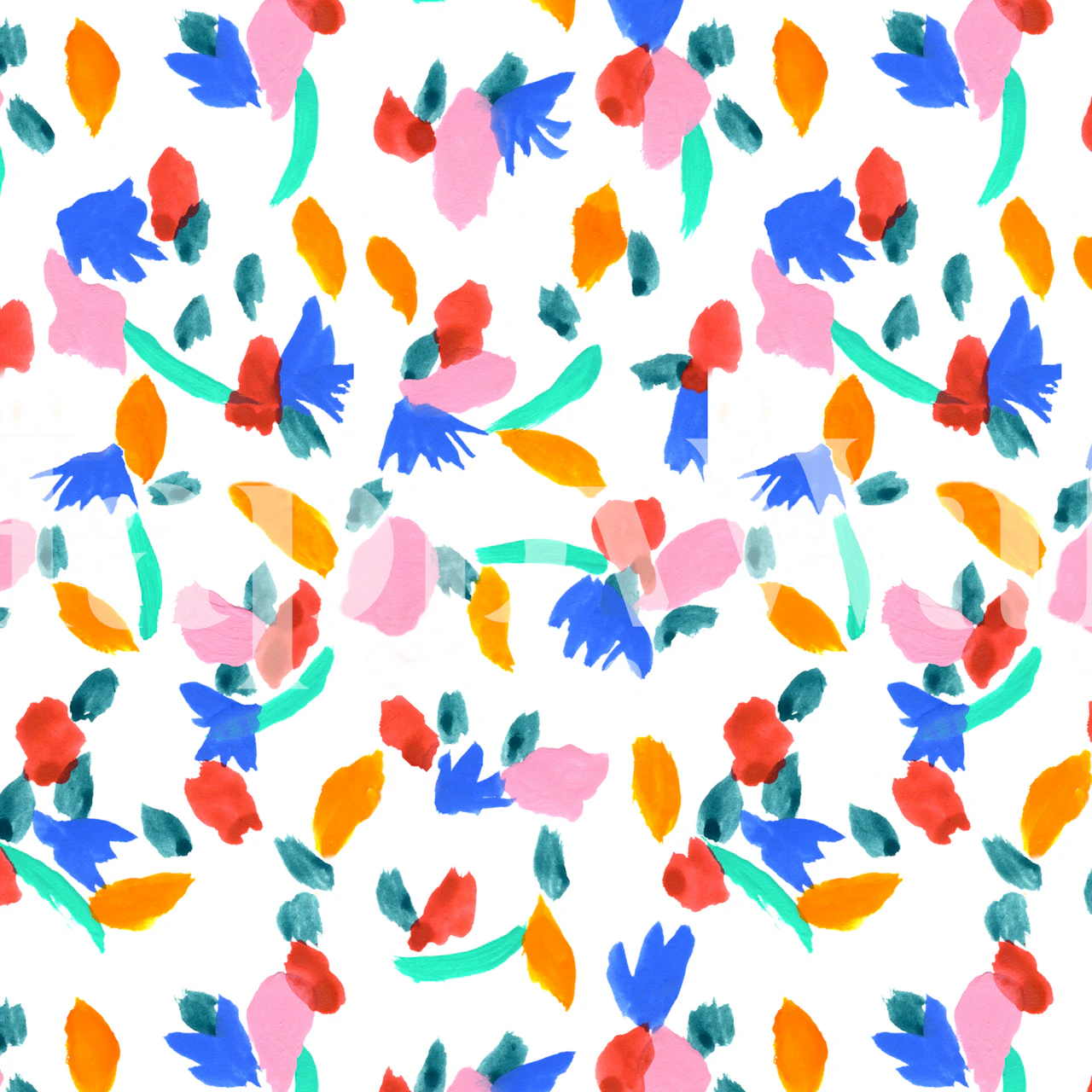 Spring Flowers pattern behang in een kamer