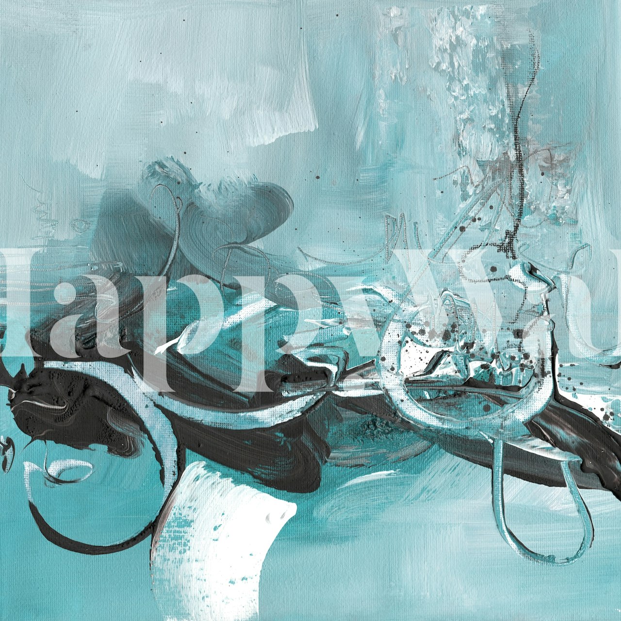 Abstract Art By Turquoise Wave modernissa huoneessa