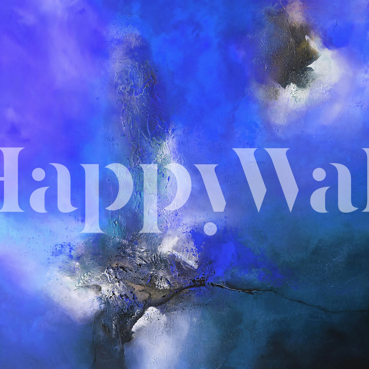 Abstract Art Blue Universe tapet i ett rum