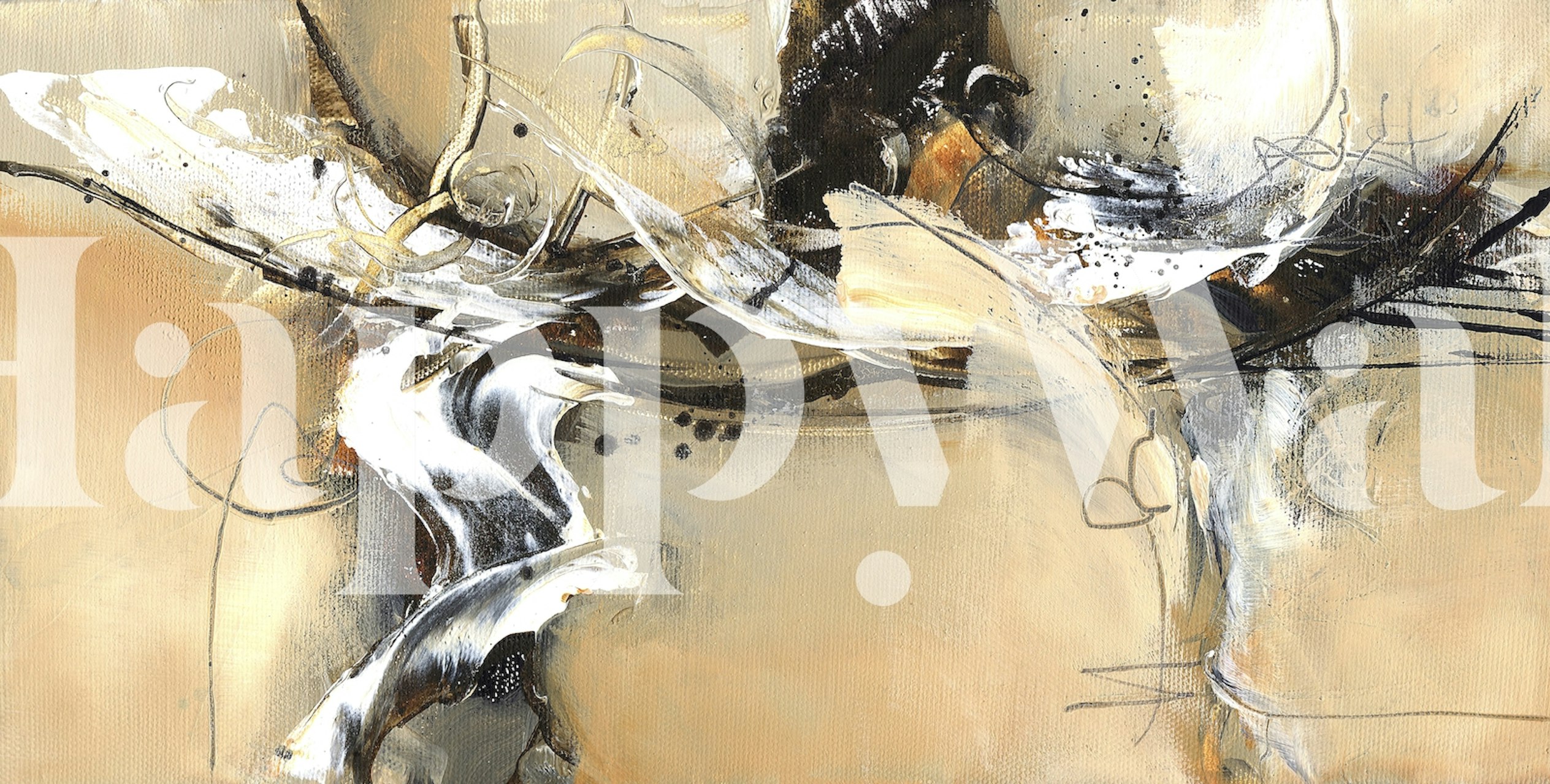 Fototapeta Abstract Dance s dynamickými tvary a tahy v neutrálních a tmavých tónech