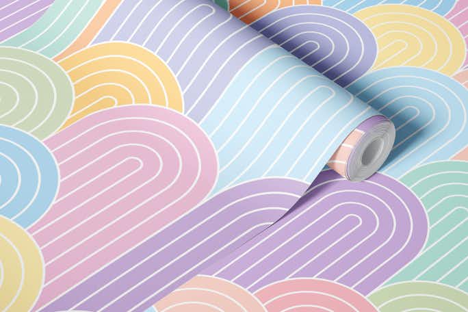 Bright Pastel Rainbowswallpaper roll