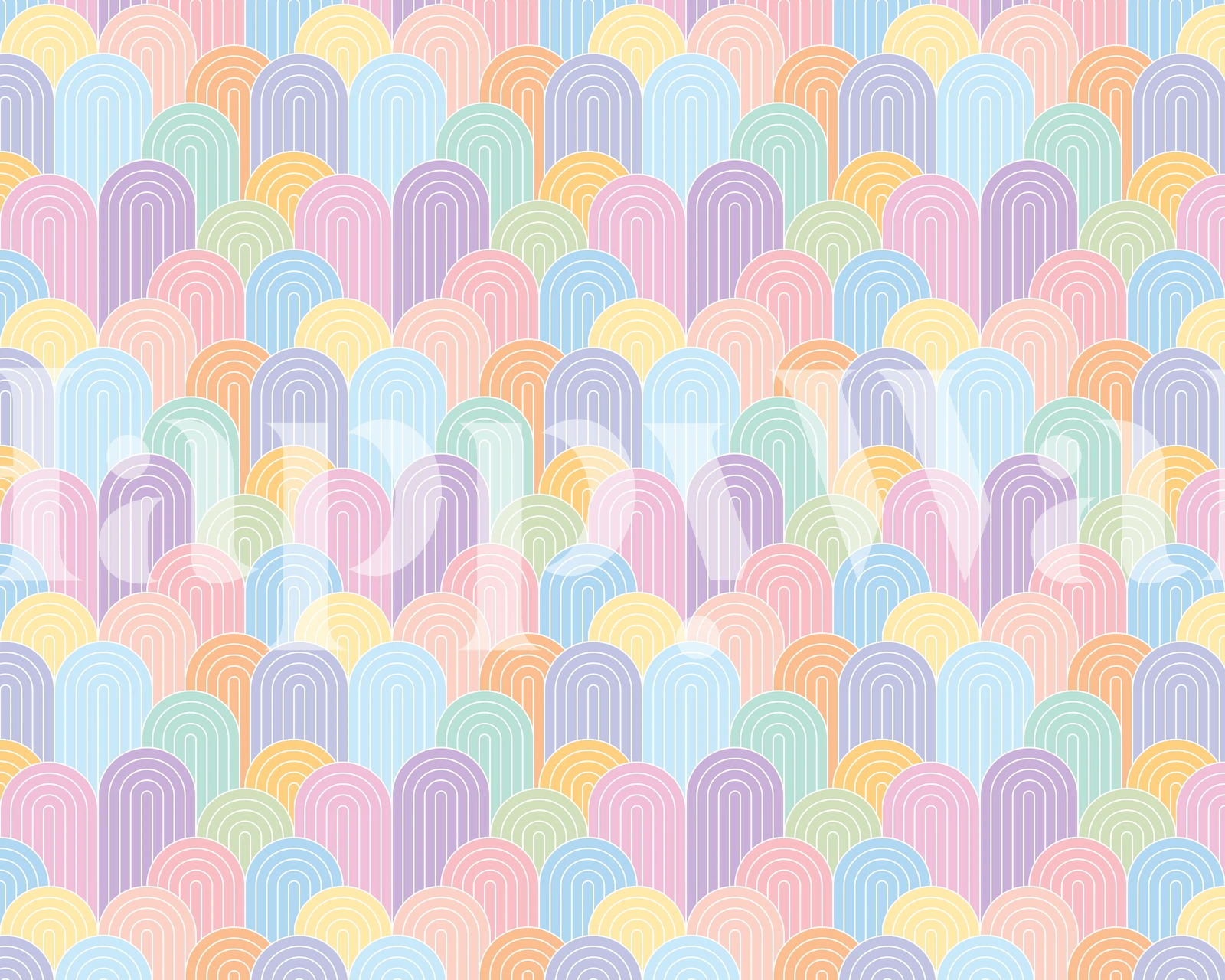Pastel rainbow arched pattern in soft colors wallpaper