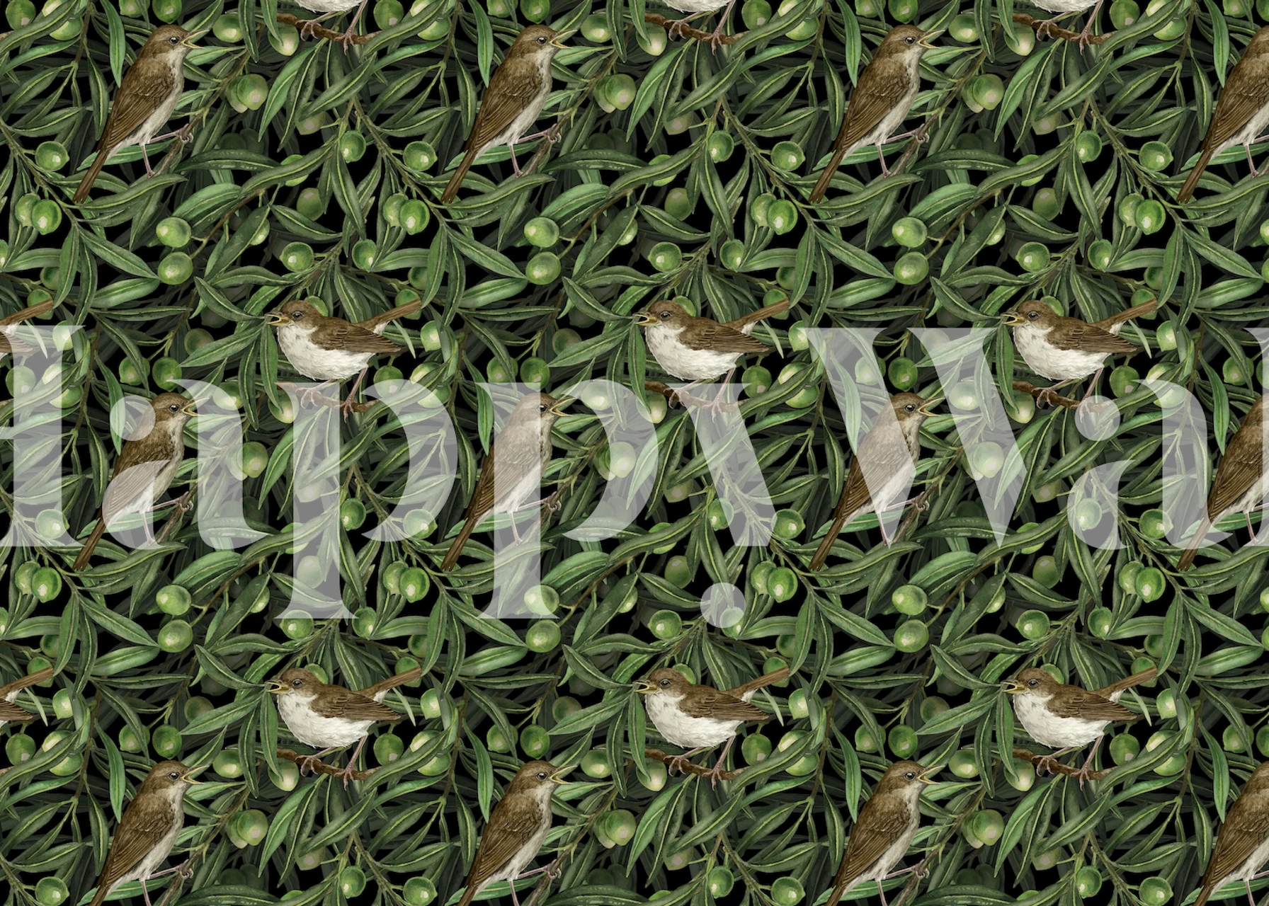 Nightingales wallpaper v prostředí pokoje