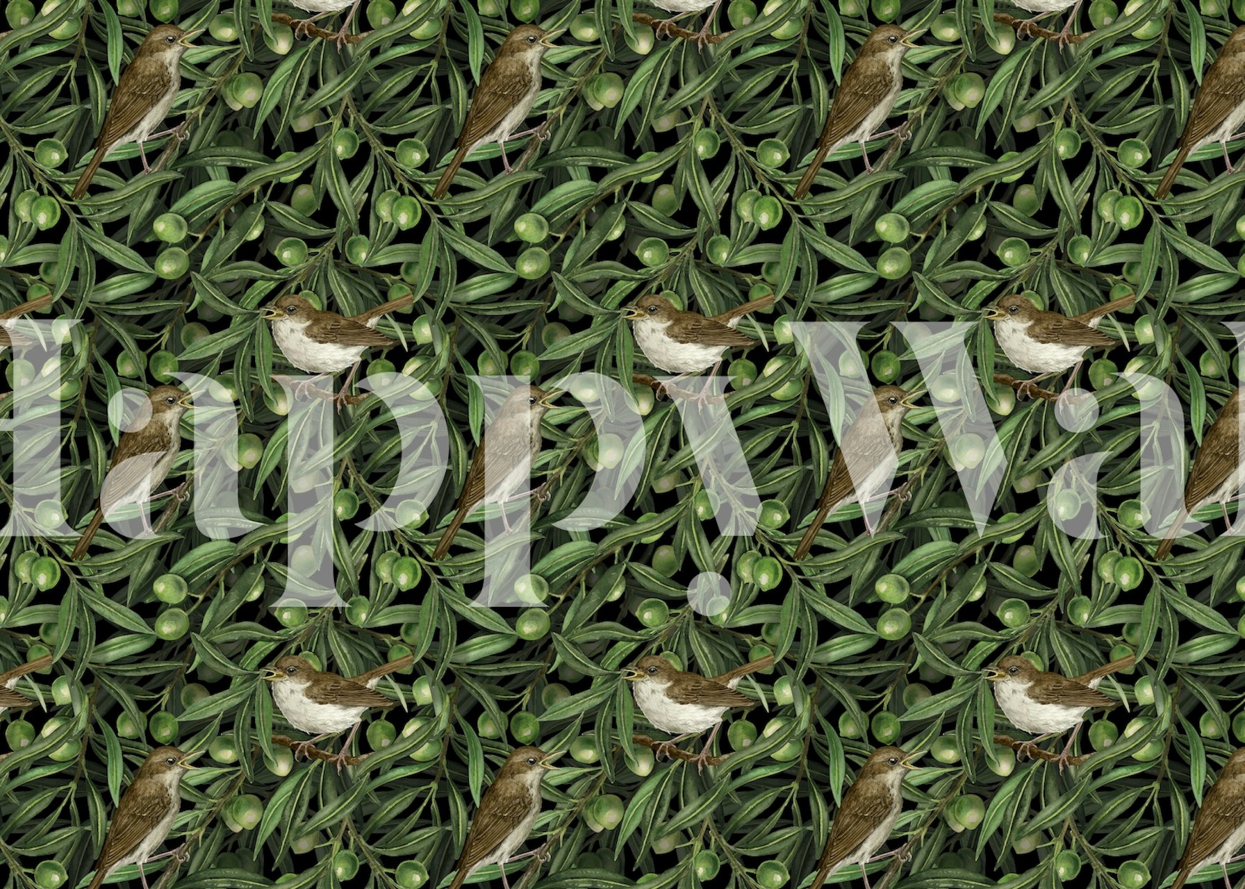 Nightingales wallpaper v prostředí pokoje