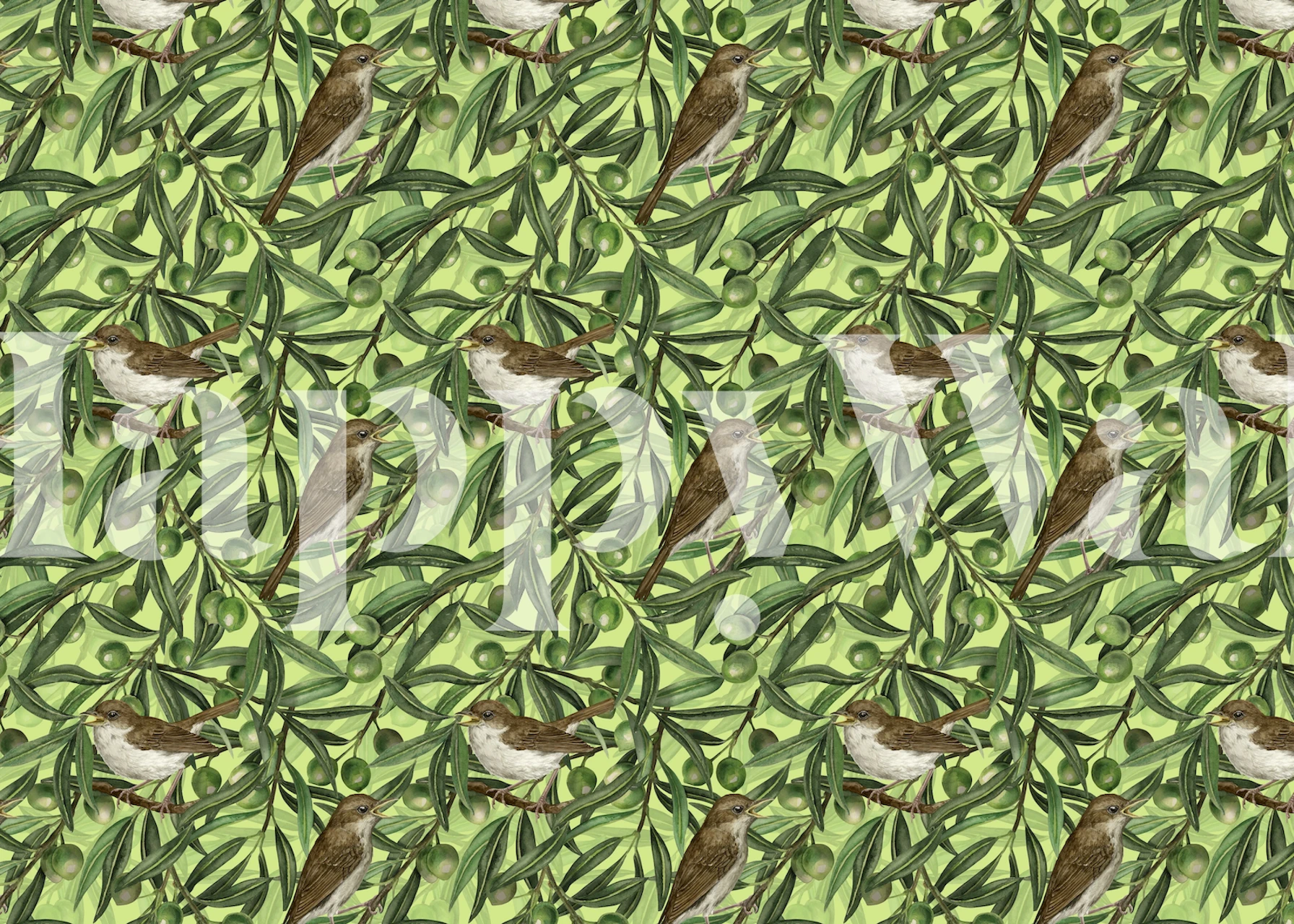 Birds in the olive tree tapetdesign