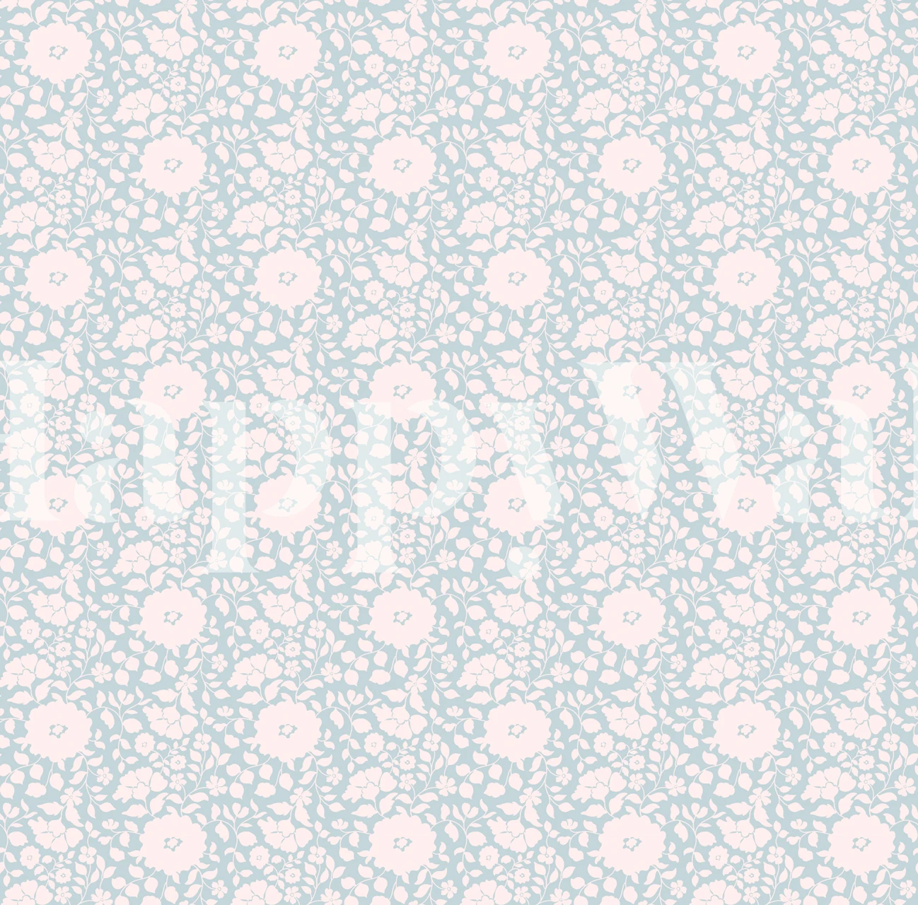 Delicate floral pattern on soft blue background wallpaper