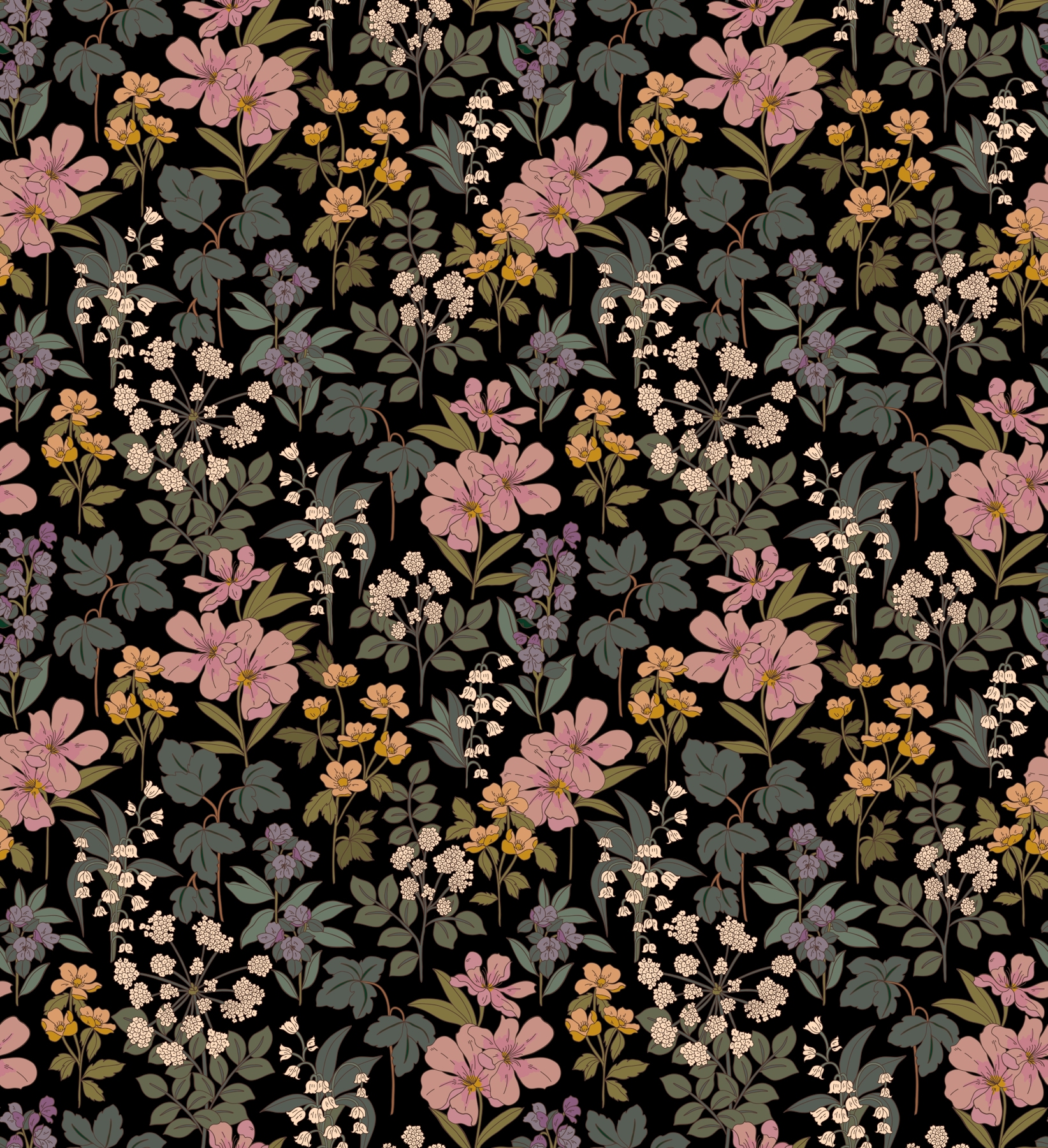 Portia Wallpaper - Floral Wallpaper | Happywall