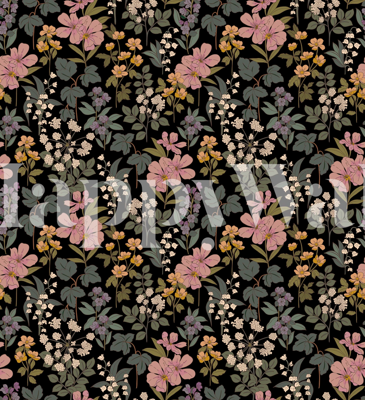 Design della carta da parati floreale in una stanza