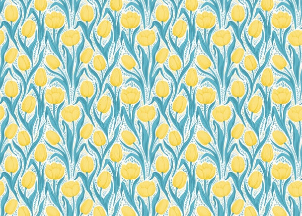 Tulips in blue and yellow