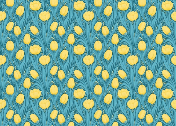Tulips in blue and yellow 2