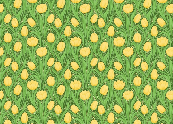 Tulips in yellow and green