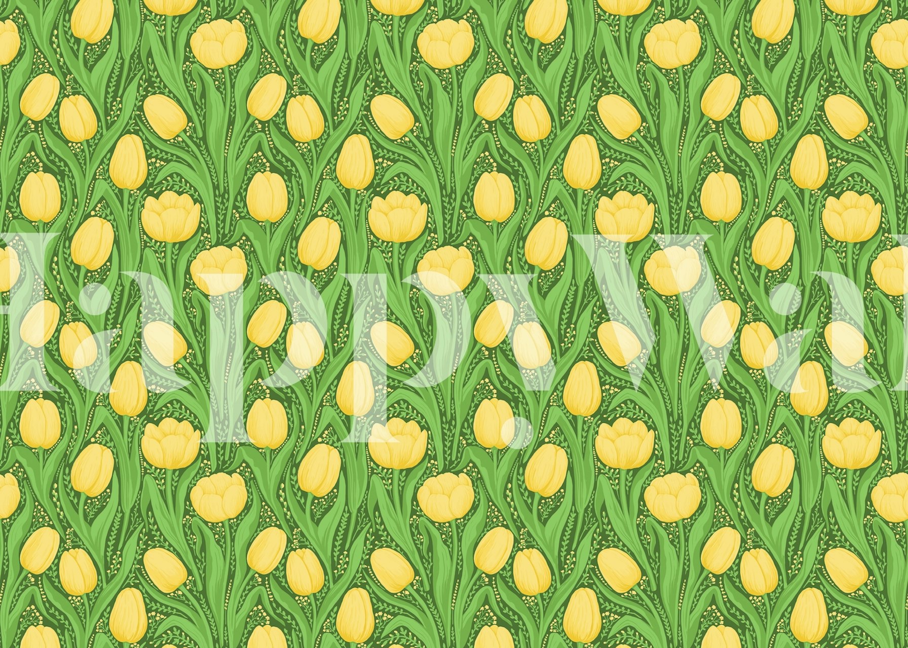 Tulips en diseño amarillo y verde