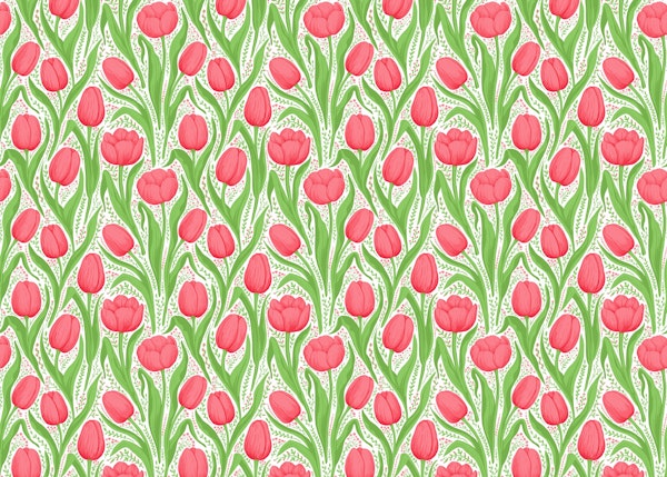Tulips in red and green
